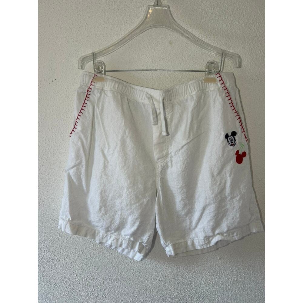 Disney Old Navy Linen Blend Mickey Mouse Mens Shorts